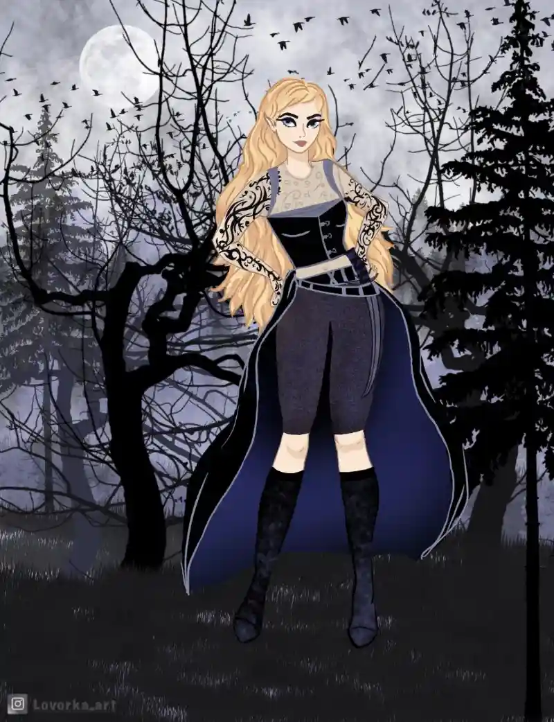 Fantasy artwork evoking the Night Court with starlight, a foggy castle, and misty mountains in the distance