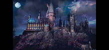 An image of Hogwarts at night